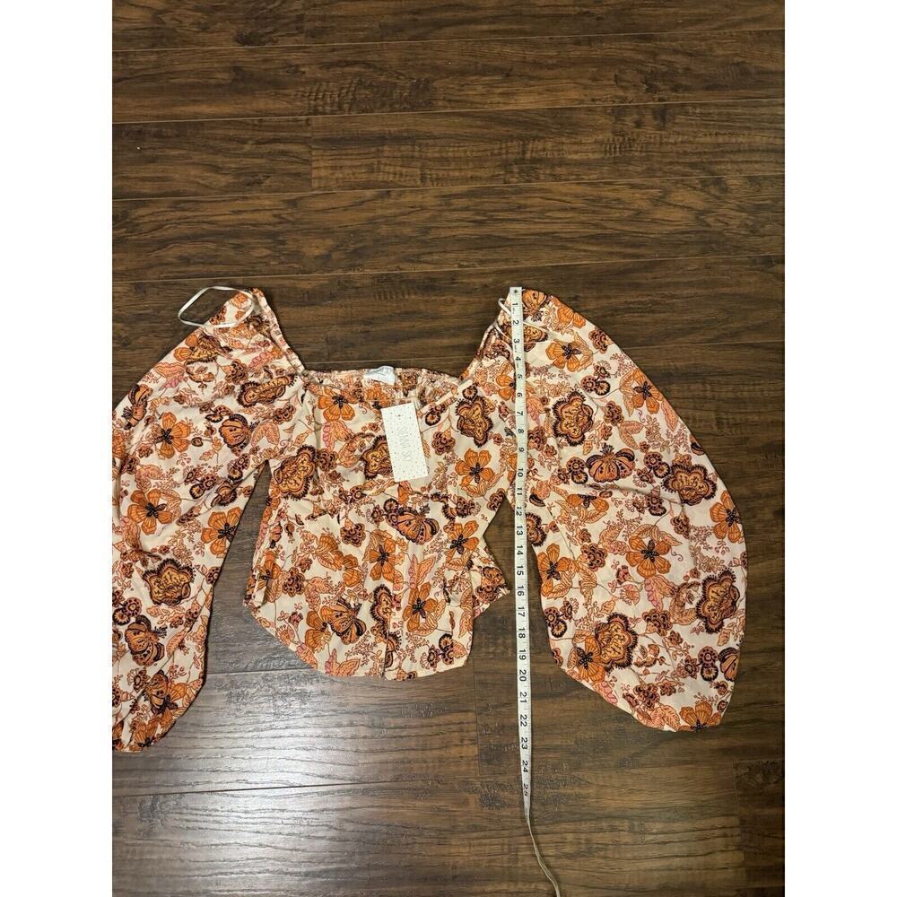 Sienna Sky Floral Long Sleeve Hook & Eye Front Closure Sz:L